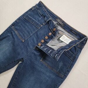 Judy Blue JB88324 Skinny Jeans Womens 11/30 Blue Distressed Button Fly Stretch
